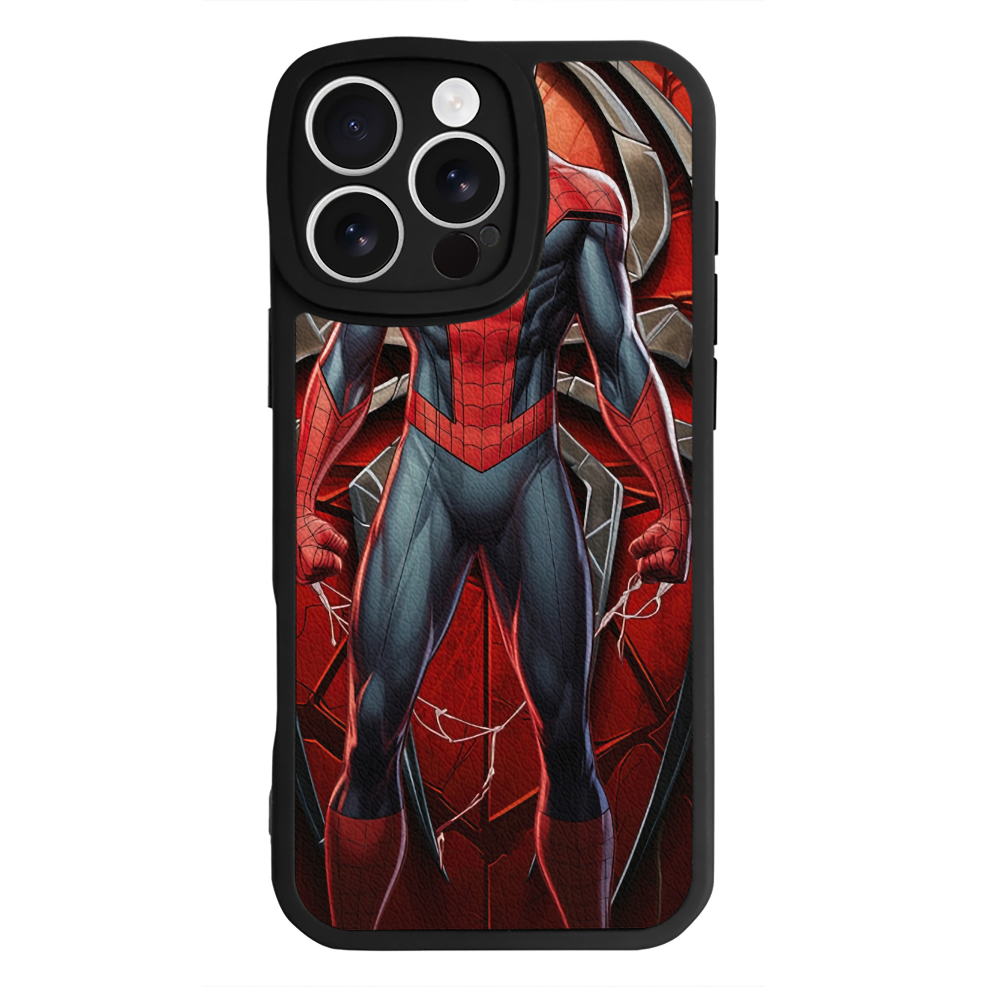 （画像用） Spider Man スパイダーマン 【iPhone 16シリーズ対応】シリコンスマホケース（レザー調） 材質：シリコン